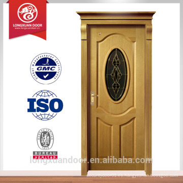 Madera sola puerta principal diseño para puertas de entrada puerta de madera con vidrio